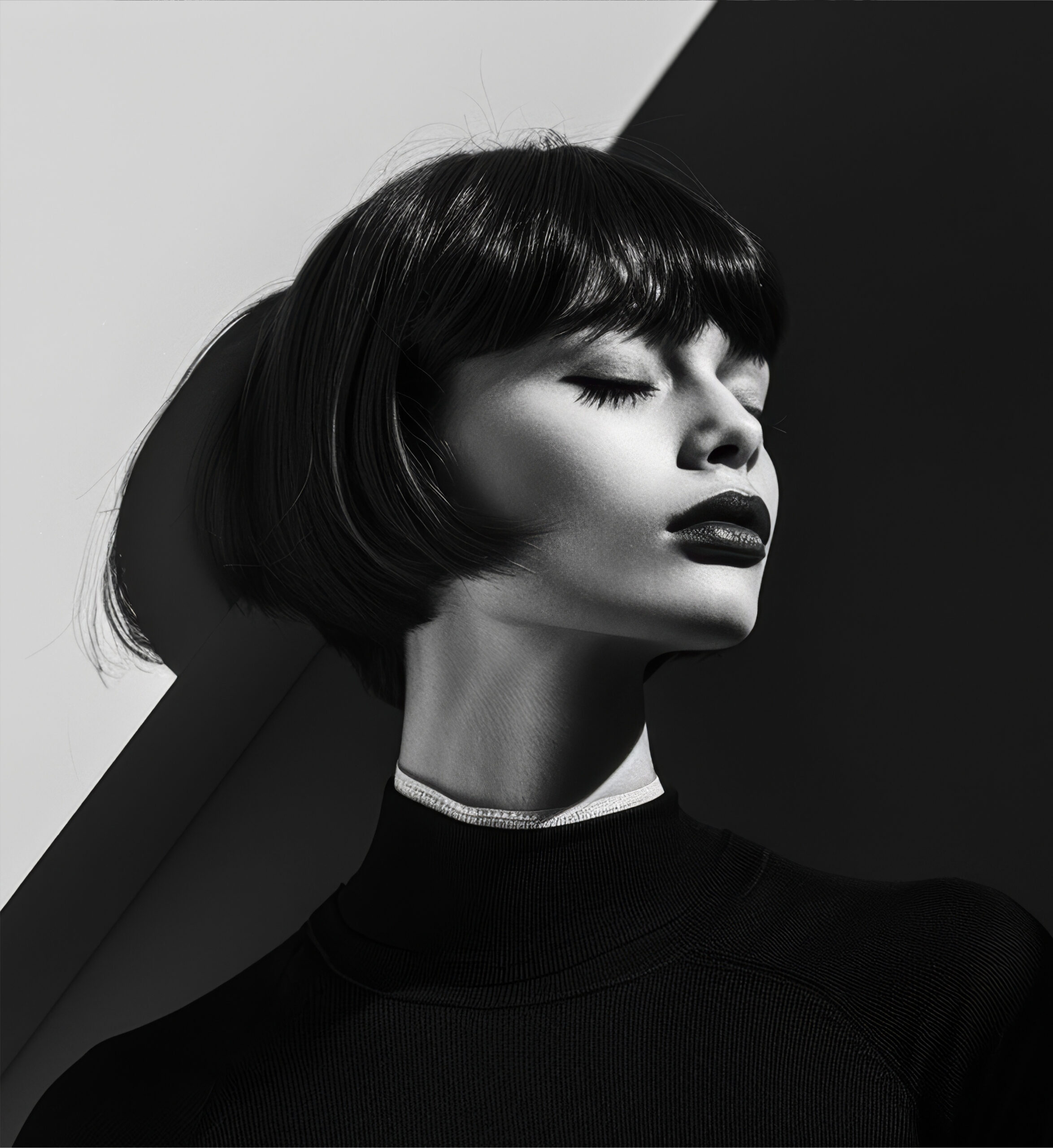 Female portrait in monochrome – embodying elegance, confidence, and aesthetic results powered by EXOVYAL