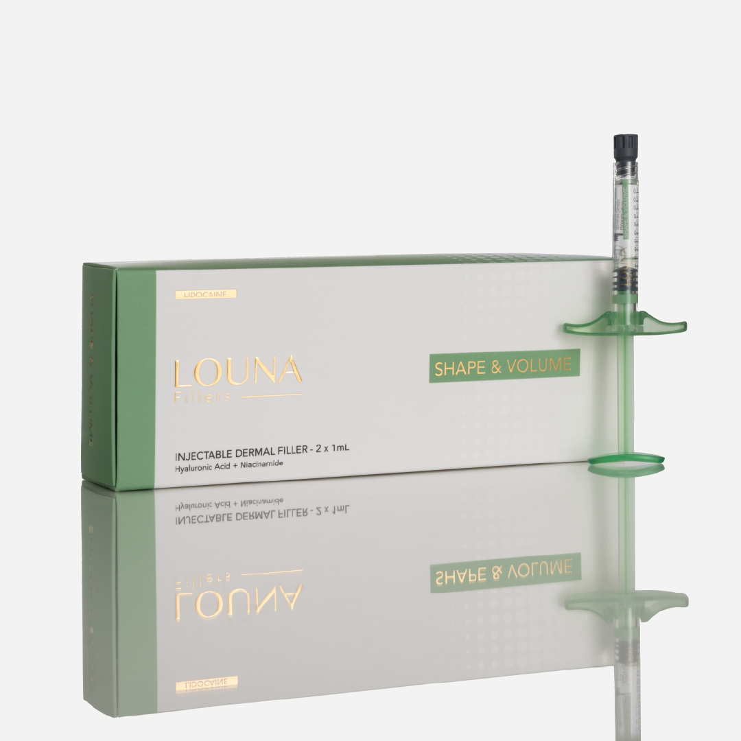 Packaging of LOUNA Fillers Shape & Volume in green variant